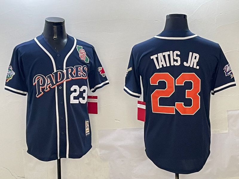 Men San Diego Padres #23 Tatis jr Blue Throwback Game 2025 Nike MLB Jersey style 3122->san diego padres->MLB Jersey